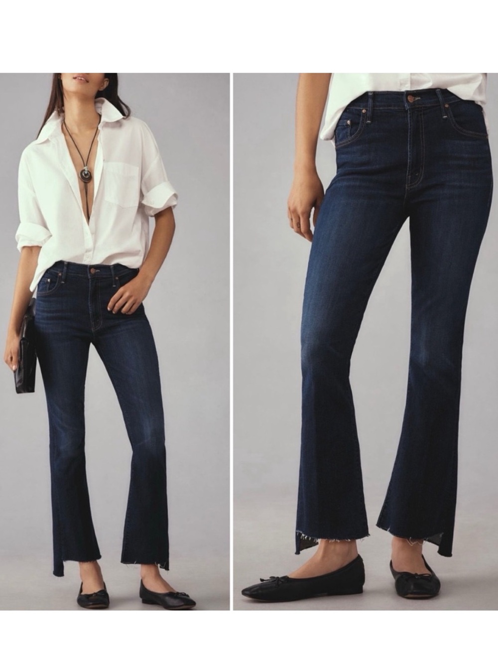 Mother the Insider Crop Step Fray Off Limits Dark Blue Was Denim Jeans Size 28